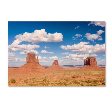 Trademark Fine Art Michael Blanchette Photography 'Three Buttes' Canvas Art, 12x19 ALI3834-C1219GG
